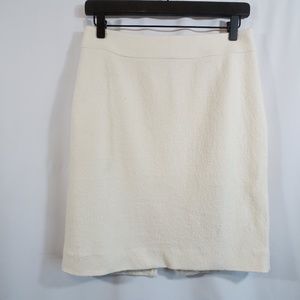 Banana Republic Cream Pencil Skirt Gold Zipper